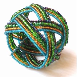 Bracelet femme torsadé vert bleu multicolore