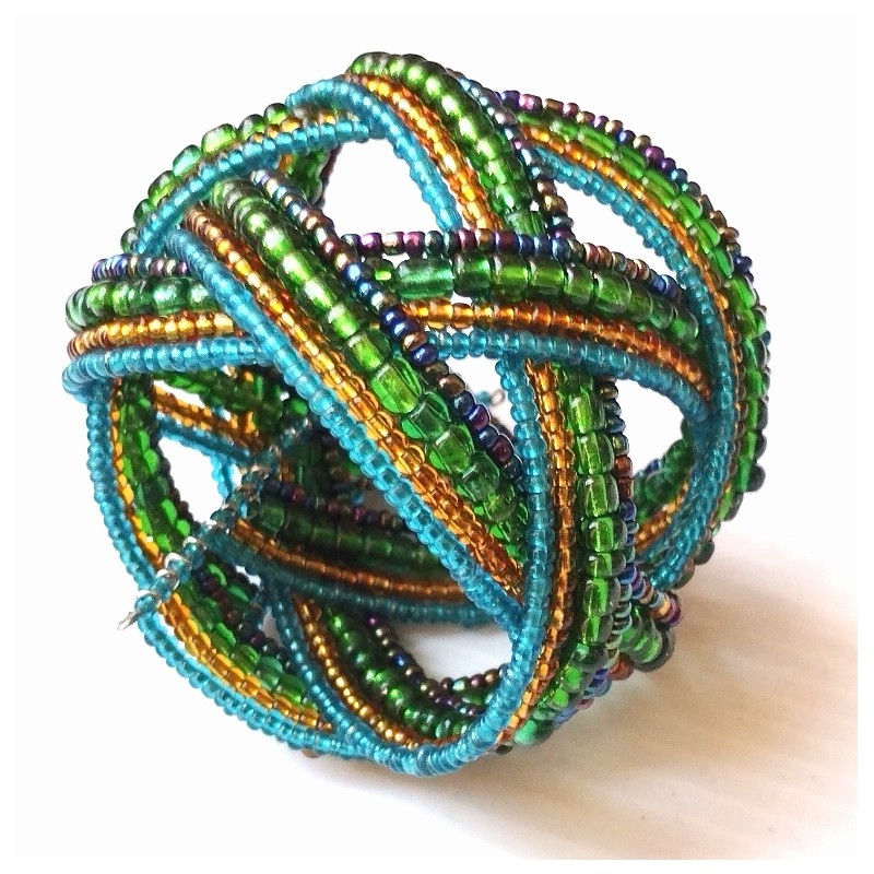 Bracelet femme torsadé vert bleu multicolore