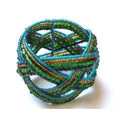 Bracelet femme torsadé vert bleu multicolore