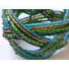 Bracelet femme torsadé vert bleu multicolore