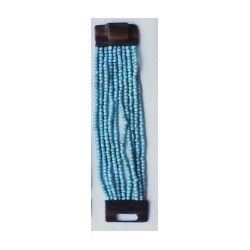 Bracelet femme fermoir en bois bleu turquoise