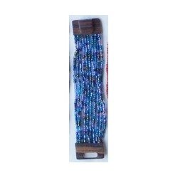 Bracelet femme fermoir en bois bleu violet