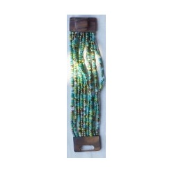 Bracelet femme fermoir en bois vert turquoise doré
