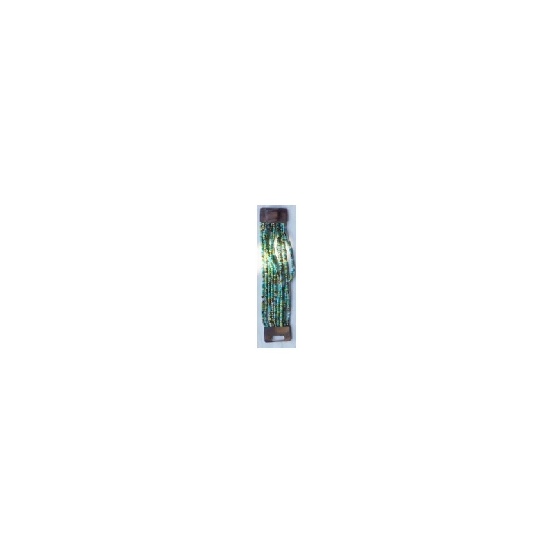 Bracelet femme fermoir en bois vert turquoise doré