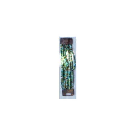 Bracelet femme fermoir en bois vert turquoise doré Bracelet femme fermoir en bois vert turquoise doré