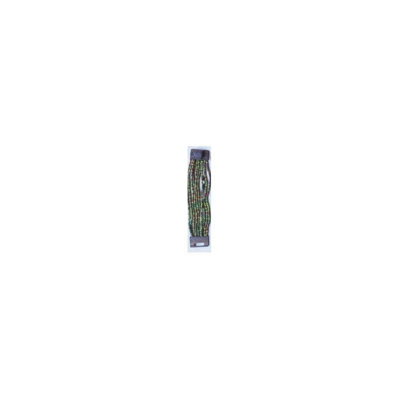 Bracelet femme fermoir en bois vert marron