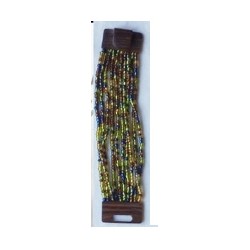 Bracelet femme fermoir en bois vert bleu marron