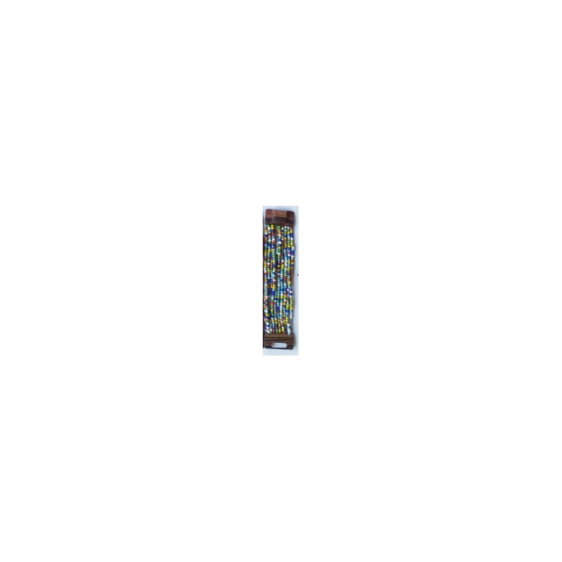 Bracelet femme fermoir en bois multicolores