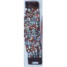 Bracelet femme fermoir en bois bleu blanc orange