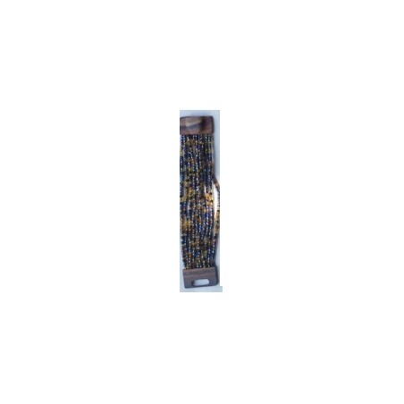 Bracelet femme fermoir en bois marron noir argenté