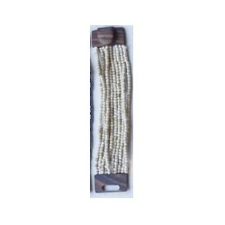 Bracelet femme fermoir en bois blanc crème