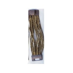 Bracelet femme fermoir en bois doré