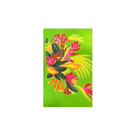 Paréo vert fleurs tropicales Paréo vert fleurs tropicales