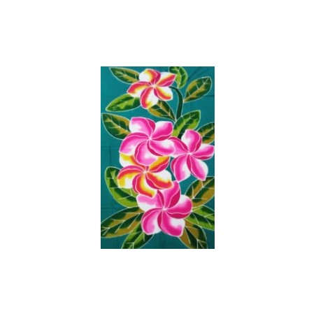 Paréo vert foncé fleurs de frangipanier Paréo vert foncé fleurs de frangipanier