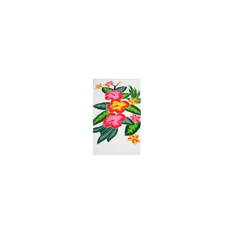 Paréo blanc hibiscus