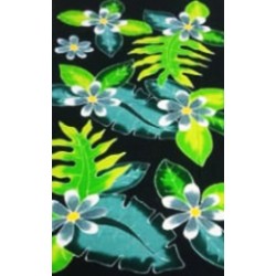 Paréo noir fleurs de tiaré
