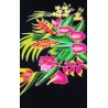 Paréo noir fleurs tropicales