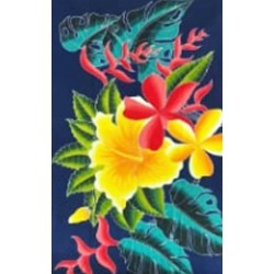 Paréo bleu hibiscus