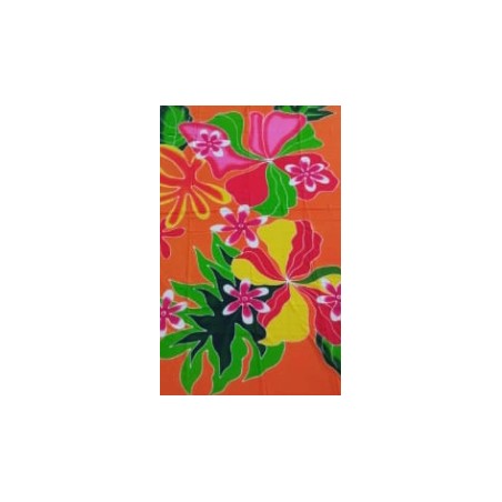Paréo orange fleurs tropicales Paréo orange fleurs tropicales