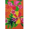 Paréo orange fleurs tropicales