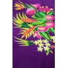 Paréo violet fleurs tropicales