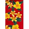 Paréo rouge fleurs tropicales jaune