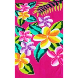 Paréo rose fleurs de frangipanier