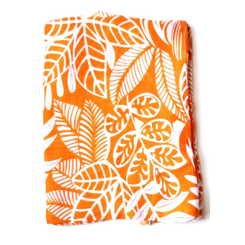 Paréo orange et blanc