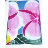 Paréo bleu fleurs de frangipanier jaune rose 1