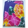 Paréo violet fleurs tropicales multicolores 1