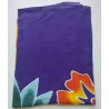 Paréo violet fleurs tropicales multicolores