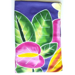 Paréo violet fleurs tropicales