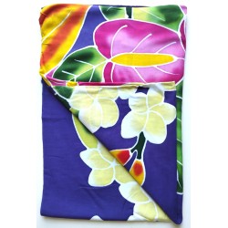 Paréo violet fleurs tropicales