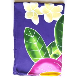 Paréo violet fleurs tropicales