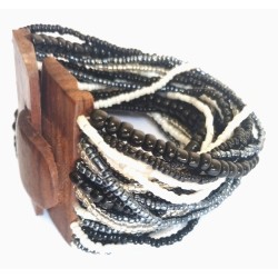 Bracelet avec fermoir bois...