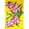 Paréo jaune fleurs tropicales