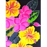 Paréo noir hibiscus