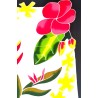 Paréo blanc noir fleurs tropicales