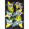 Paréo noir fleurs de tiaré