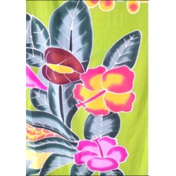 Paréo vert fleurs tropicales 2