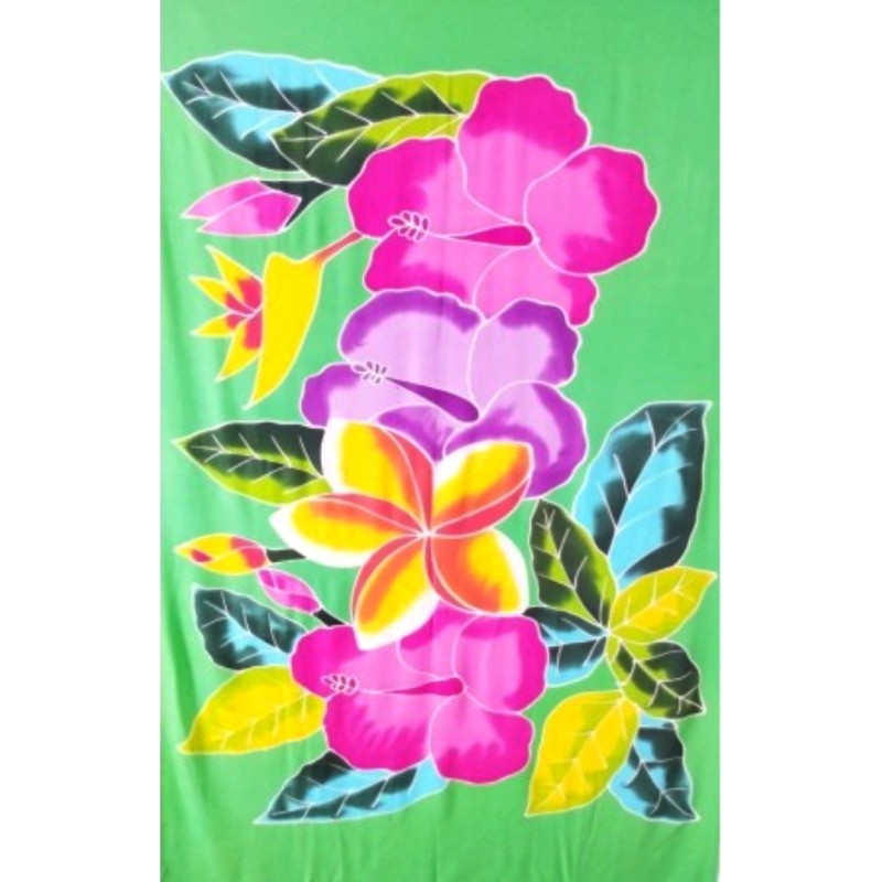 Paréo vert hibiscus