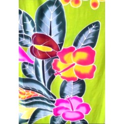 Paréo vert fleurs tropicales