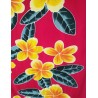Paréo rouge fleurs tropicales jaune