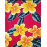 Paréo rouge fleurs tropicales jaune