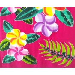 Paréo rose fleurs de frangipanier