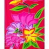 Paréo rouge fleurs tropicales