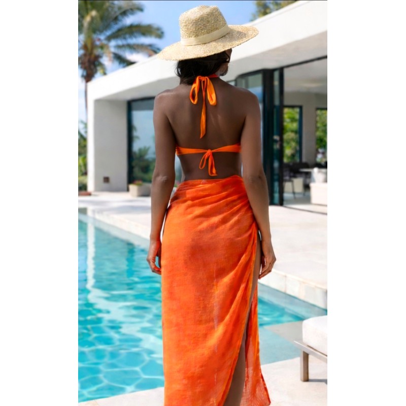Paréo uni orange