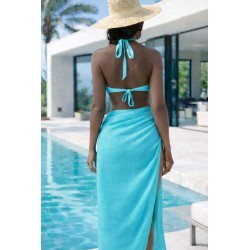 Paréo uni bleu turquoise