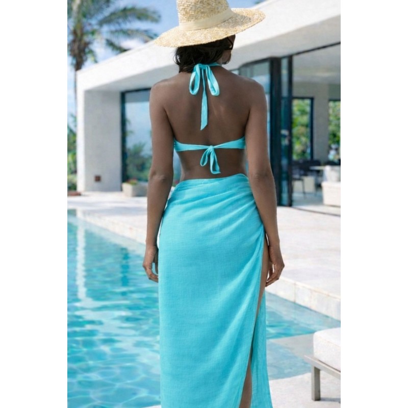 Paréo uni bleu turquoise