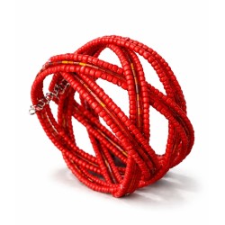 Bracelet femme torsadé rouge
